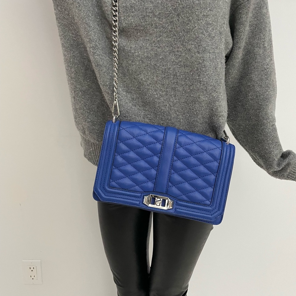 Rebecca Minkoff Quilted Crossbody Bag in Blue